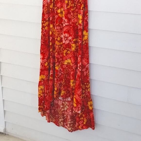 Anthropologie Abel The Label Maple Summer Red Floral Bohemian Maxi Dress XS - Picture 5 of 11